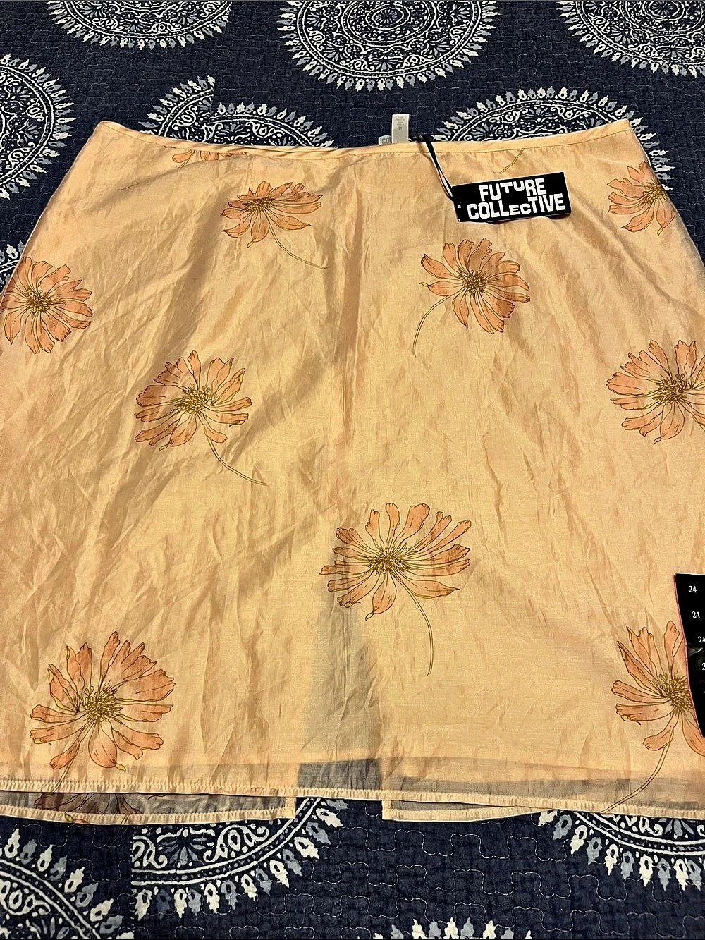 Future Collective peach flowy skirt